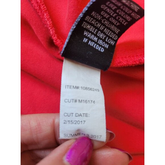 Torrid Red/Orange Knee Length Sleeveless Zipper Pockets Size 4 Casual Date Night - Picture 11 of 11